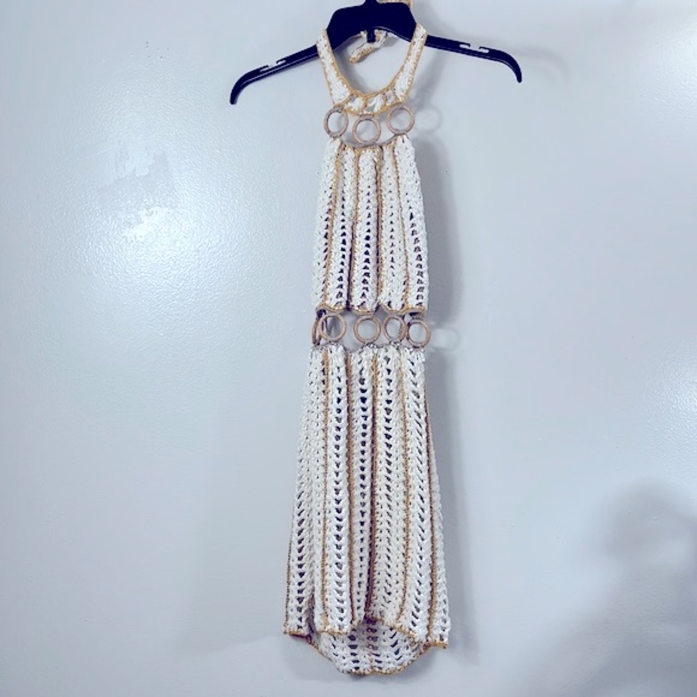 Soul Zen Culture crochet tan blackout  dress women’s size medium